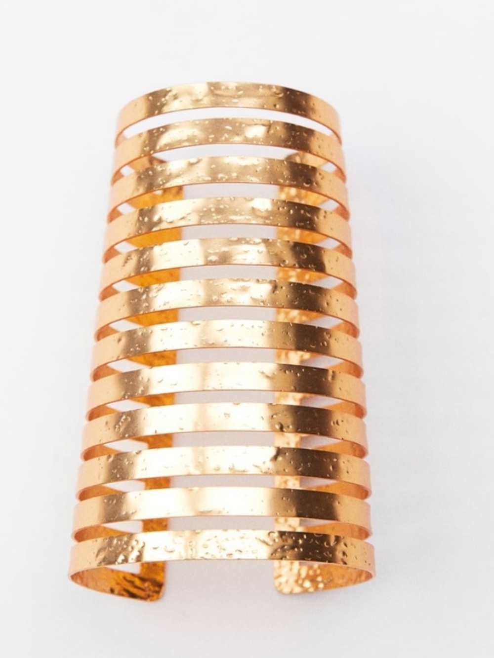 Zara hammered gold metal maxi armband bracelet,